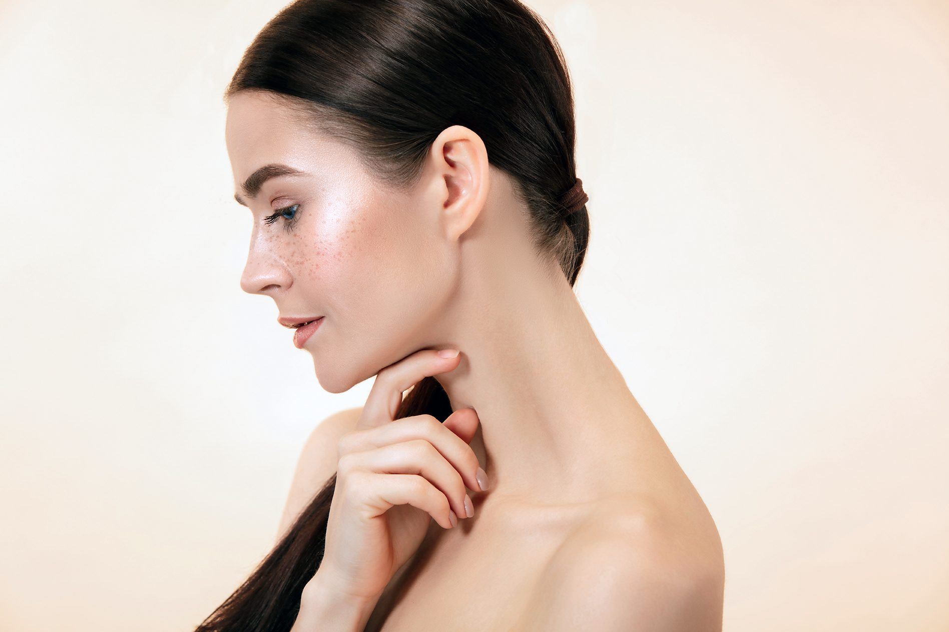 Beautiful female face. Perfect skin